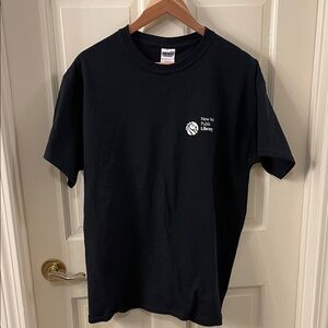 Gildan Black New York Public Library Logo Tee